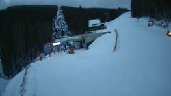 Modrá sjezdovka - dojezd k lanové dráze