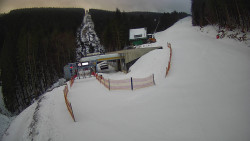 Modrá sjezdovka - dojezd k lanové dráze