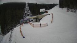 Modrá sjezdovka - dojezd k lanové dráze