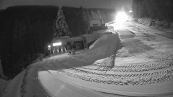 Modrá sjezdovka - dojezd k lanové dráze