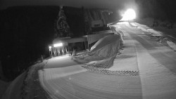 Modrá sjezdovka - dojezd k lanové dráze