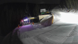 Modrá sjezdovka - dojezd k lanové dráze