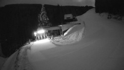 Modrá sjezdovka - dojezd k lanové dráze