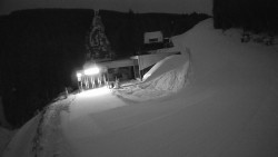 Modrá sjezdovka - dojezd k lanové dráze