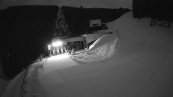 Modrá sjezdovka - dojezd k lanové dráze