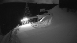 Modrá sjezdovka - dojezd k lanové dráze