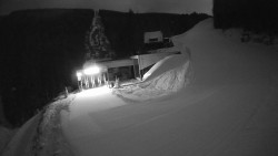 Modrá sjezdovka - dojezd k lanové dráze