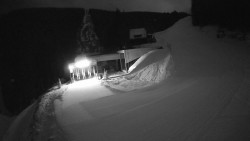 Modrá sjezdovka - dojezd k lanové dráze