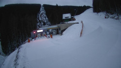 Modrá sjezdovka - dojezd k lanové dráze