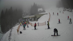 Modrá sjezdovka - dojezd k lanové dráze