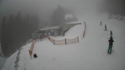 Modrá sjezdovka - dojezd k lanové dráze