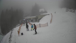 Modrá sjezdovka - dojezd k lanové dráze