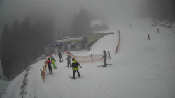 Modrá sjezdovka - dojezd k lanové dráze