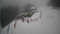 Modrá sjezdovka - dojezd k lanové dráze