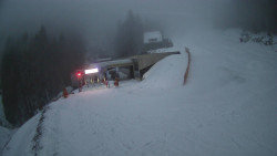 Modrá sjezdovka - dojezd k lanové dráze