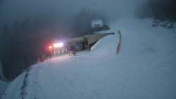 Modrá sjezdovka - dojezd k lanové dráze