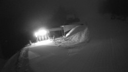 Modrá sjezdovka - dojezd k lanové dráze