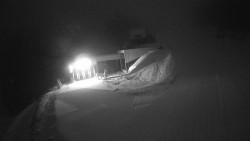 Modrá sjezdovka - dojezd k lanové dráze