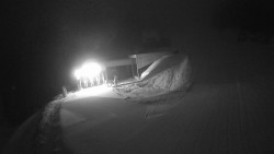 Modrá sjezdovka - dojezd k lanové dráze