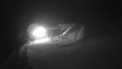 Modrá sjezdovka - dojezd k lanové dráze