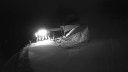 Modrá sjezdovka - dojezd k lanové dráze