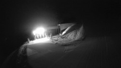 Modrá sjezdovka - dojezd k lanové dráze