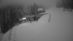 Modrá sjezdovka - dojezd k lanové dráze