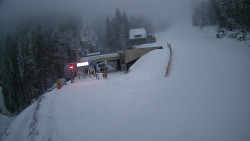 Modrá sjezdovka - dojezd k lanové dráze