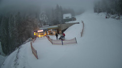 Modrá sjezdovka - dojezd k lanové dráze