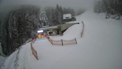 Modrá sjezdovka - dojezd k lanové dráze