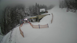 Modrá sjezdovka - dojezd k lanové dráze