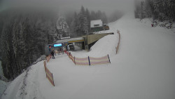 Modrá sjezdovka - dojezd k lanové dráze