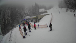 Modrá sjezdovka - dojezd k lanové dráze