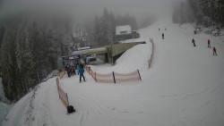 Modrá sjezdovka - dojezd k lanové dráze