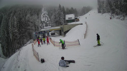 Modrá sjezdovka - dojezd k lanové dráze