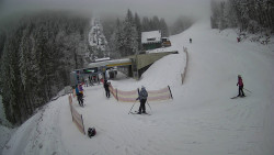 Modrá sjezdovka - dojezd k lanové dráze