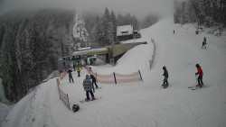 Modrá sjezdovka - dojezd k lanové dráze