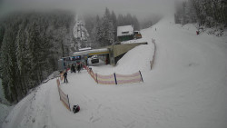 Modrá sjezdovka - dojezd k lanové dráze