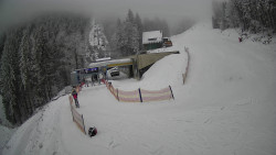 Modrá sjezdovka - dojezd k lanové dráze