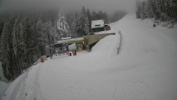 Modrá sjezdovka - dojezd k lanové dráze