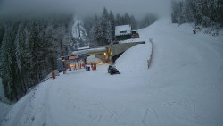 Modrá sjezdovka - dojezd k lanové dráze