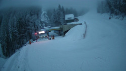 Modrá sjezdovka - dojezd k lanové dráze