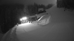 Modrá sjezdovka - dojezd k lanové dráze