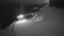 Modrá sjezdovka - dojezd k lanové dráze