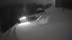 Modrá sjezdovka - dojezd k lanové dráze