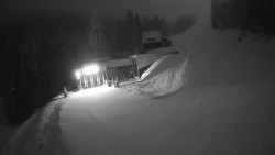 Modrá sjezdovka - dojezd k lanové dráze