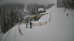 Modrá sjezdovka - dojezd k lanové dráze