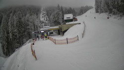 Modrá sjezdovka - dojezd k lanové dráze