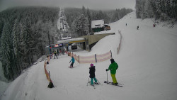 Modrá sjezdovka - dojezd k lanové dráze