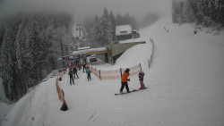 Modrá sjezdovka - dojezd k lanové dráze